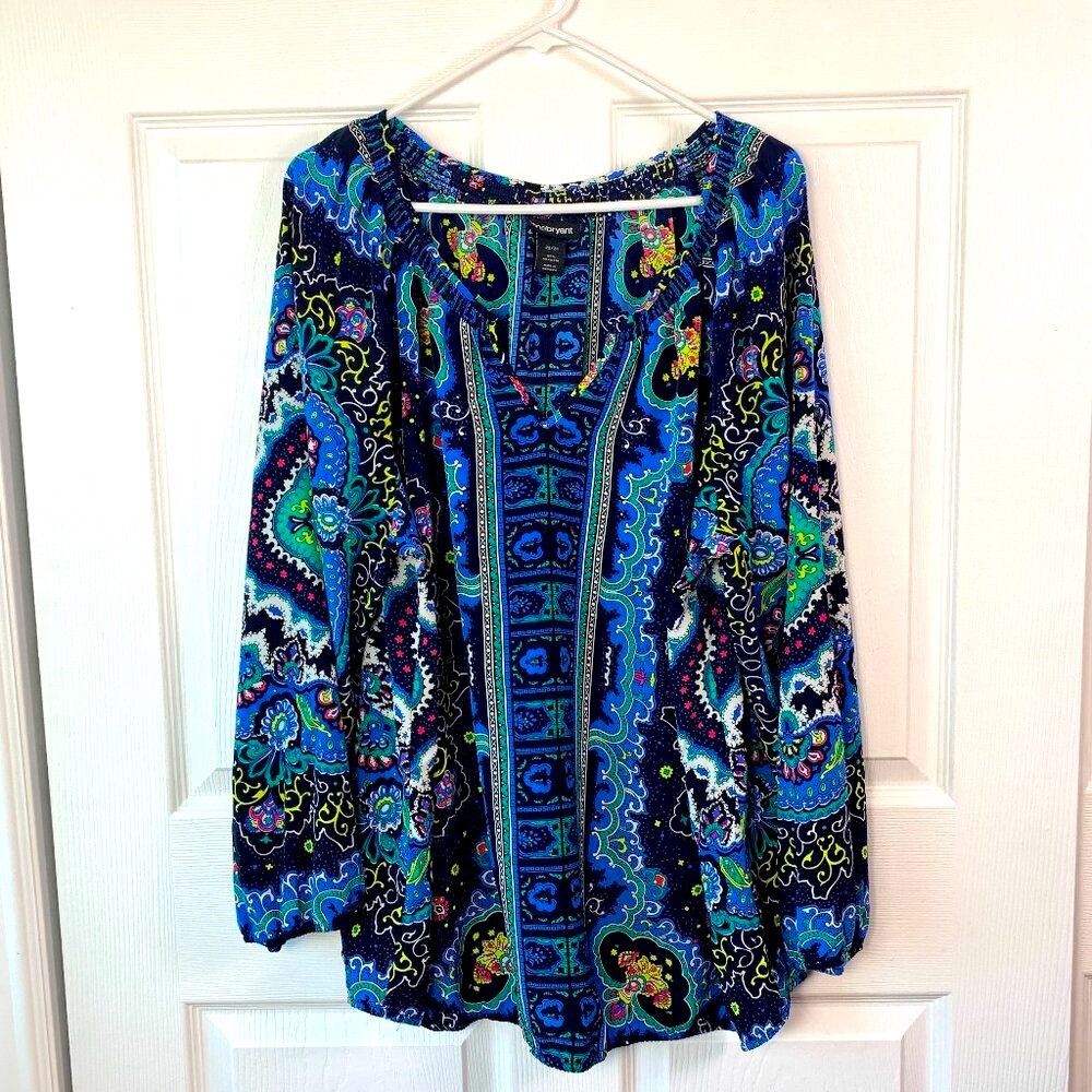 Lane Bryant Blue Multicolor Blouse